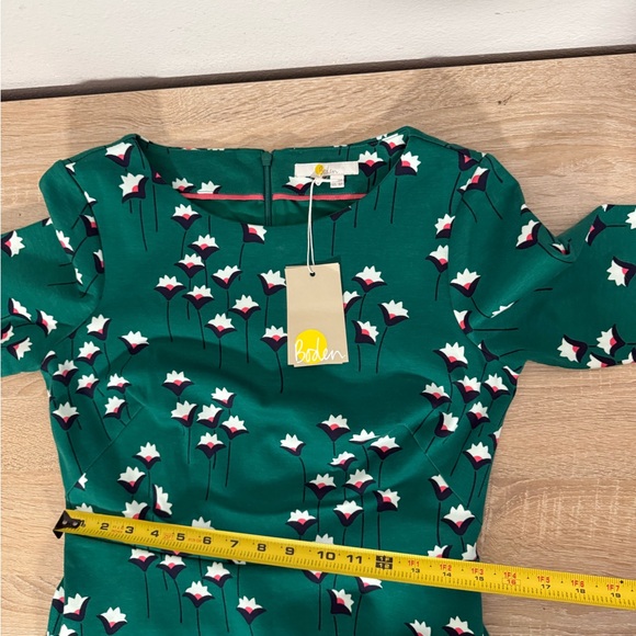 Boden Leonie Ponte Midi Dress in Forest Green floral Women’s Sz 8 NWT - Picture 8 of 8